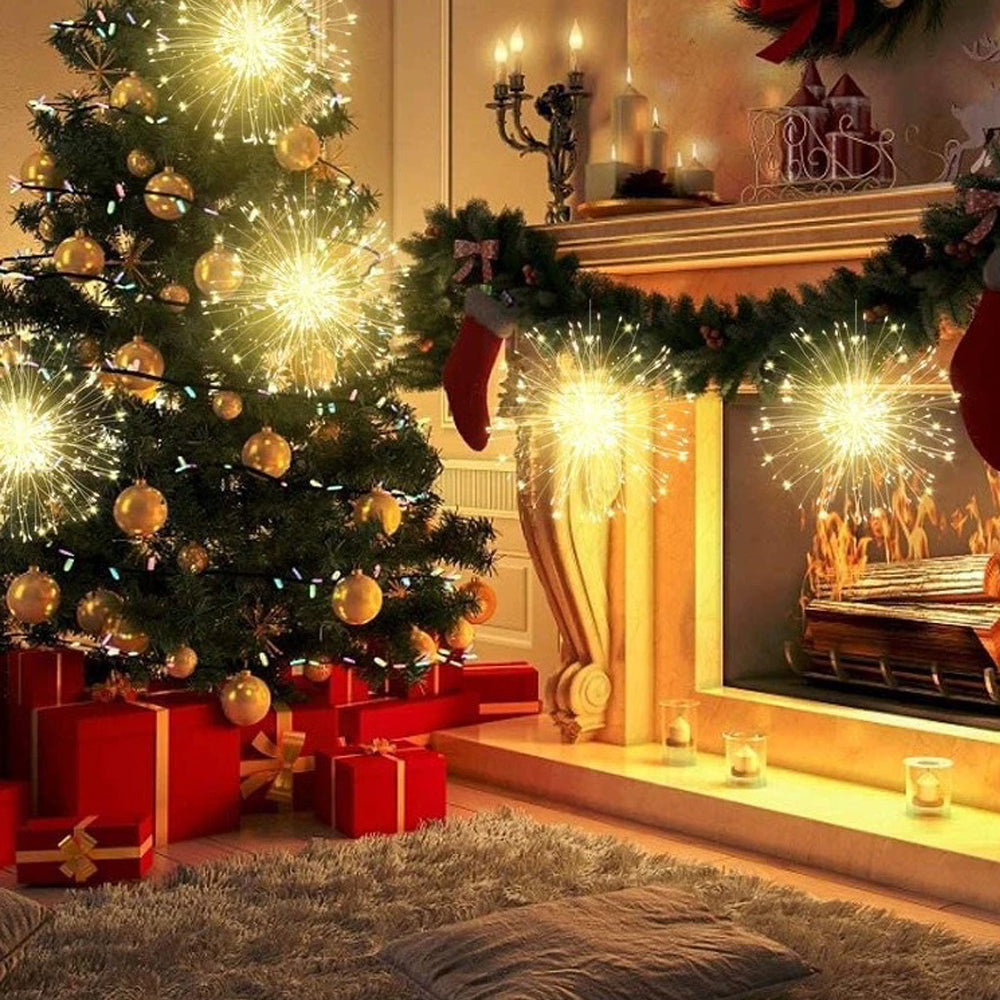 USB Hanging Firework Light – 270-LED DIY Starburst Fairy Lamp for Christmas, Garden Décor, Festival Garlands & Holiday Ambience