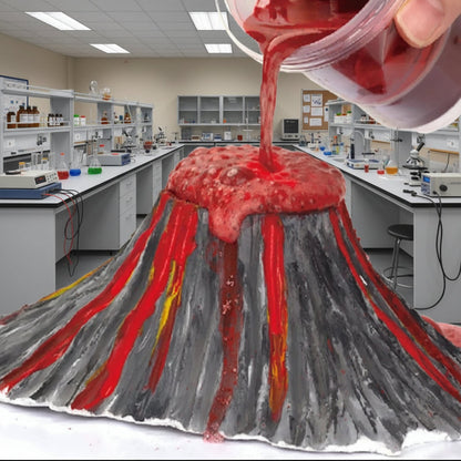 Volcano Eruption Science Kit - DIY Painting and Experiment Toy for Kids Educational Learning and Creative Birthday Gift Activities