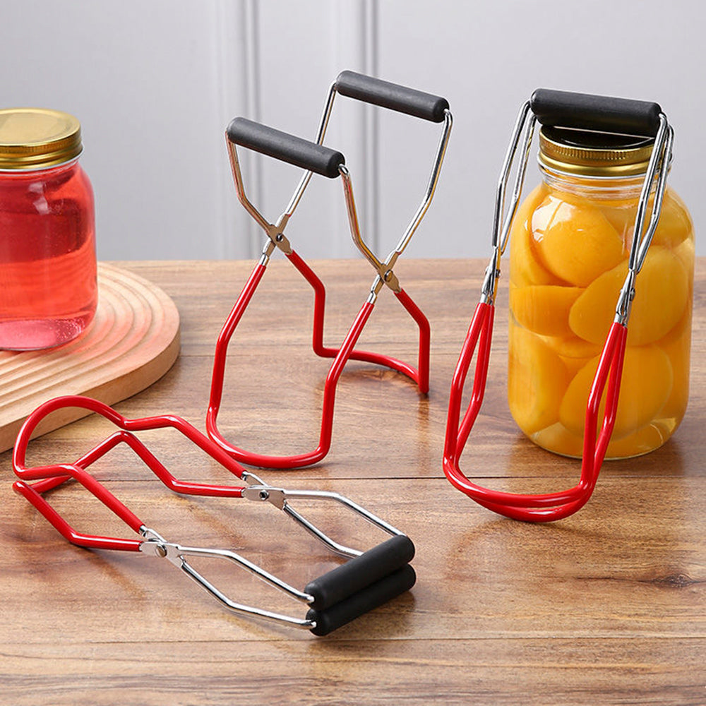 Stainless Steel Canning Jar Lifter – Grip Handle Tongs for Safely Handling Hot Mason Jars, Glass Containers and Home Preserving Projects
