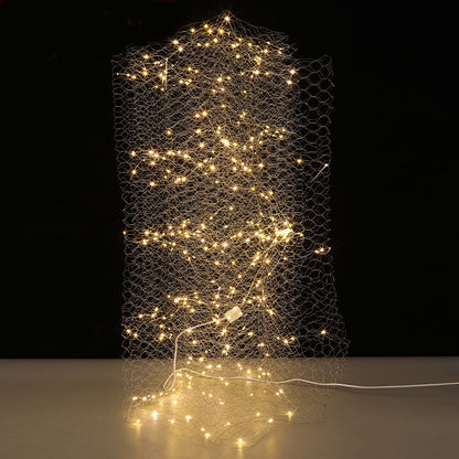 Starry Sky Wedding Ceiling Decor – Luminous Net Light with Wrought Iron Frame for Romantic Event and Party Decorations
