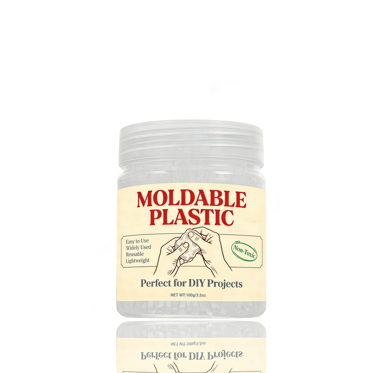 Reusable Thermoplastic Pellets – Transparent Moldable Craft Granules for DIY Projects, Temporary Repairs, Custom Shapes and Creative Handcraft Applications