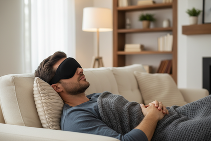 Weighted Blackout Sleep Mask – 3D Gravity Eye Cover with Ear Coverage for Side Sleepers, Travel, Relaxation and Comfortable Nighttime Rest