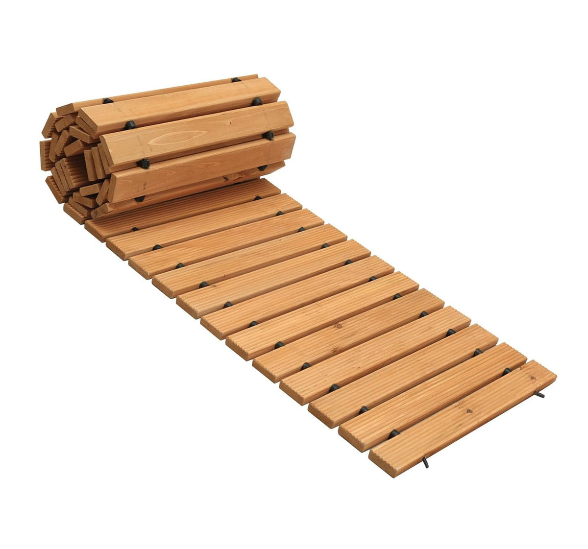 Roll-Out Wooden Garden Pathway – 8FT Weather-Resistant Non-Slip Decorative Walkway for Yards, Patios, Gardens and Easy Outdoor Landscape Upgrades