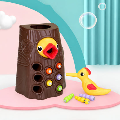 Wooden Fruit Catch Worm Game – Interactive Kids Toy for Fine Motor Skills, Hand-Eye Coordination, Pretend Play and Early Learning