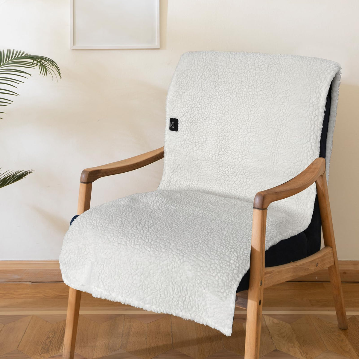 Electric Heated Sherpa Chair Pad - Adjustable Warming Cushion for Office Chairs, Sofas and Home Seating