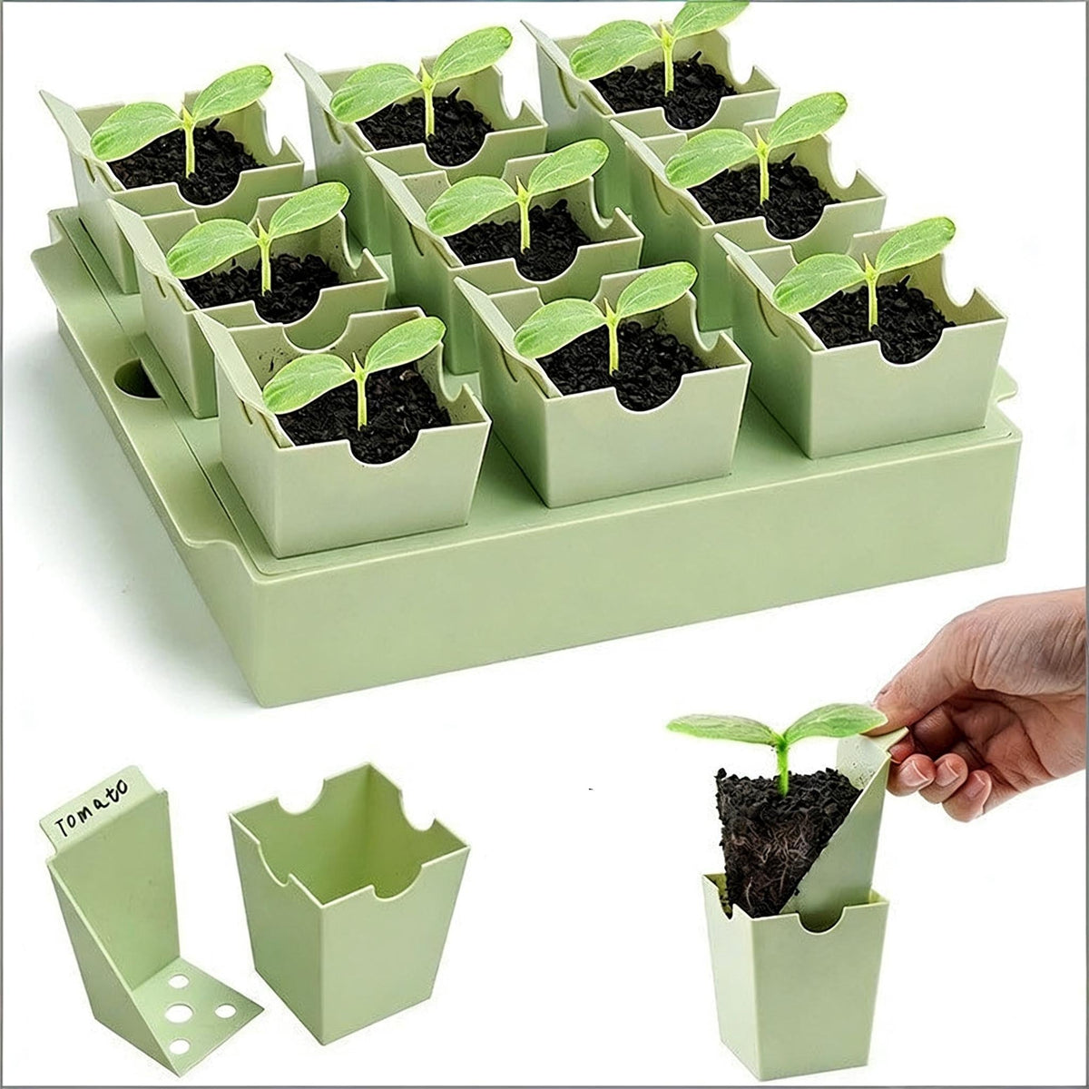 Reusable Seed Starting Tray – Germination and Transplant Nursery Tool with Labeling Features for Gardeners, Vegetables, Flowers and Indoor Seedlings