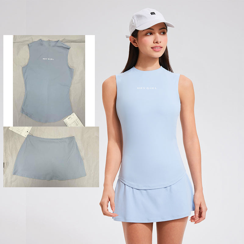 Women's Tennis Skirt Set – Two Piece Workout Outfit with Sports Top for Yoga, Golf, Gym and Active Performance