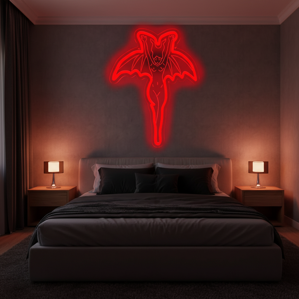 Vampire Halloween Neon Sign – Gothic LED Wall Light for Parties, Bedrooms and Haunted Decor with Spooky Ghost-Inspired Nighttime Ambience