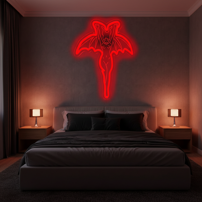 Vampire Halloween Neon Sign – Gothic LED Wall Light for Parties, Bedrooms and Haunted Decor with Spooky Ghost-Inspired Nighttime Ambience