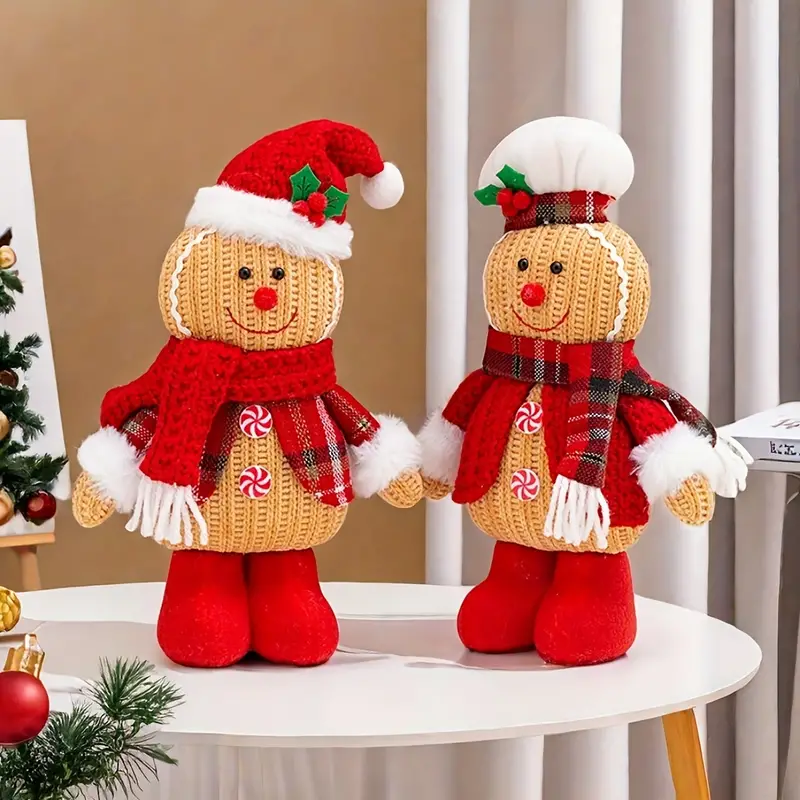 Christmas Gingerbread Doll Figurine – Cute Creative Holiday Ornament for Home, Tabletop Display, Window Decoration & Festive Christmas Décor