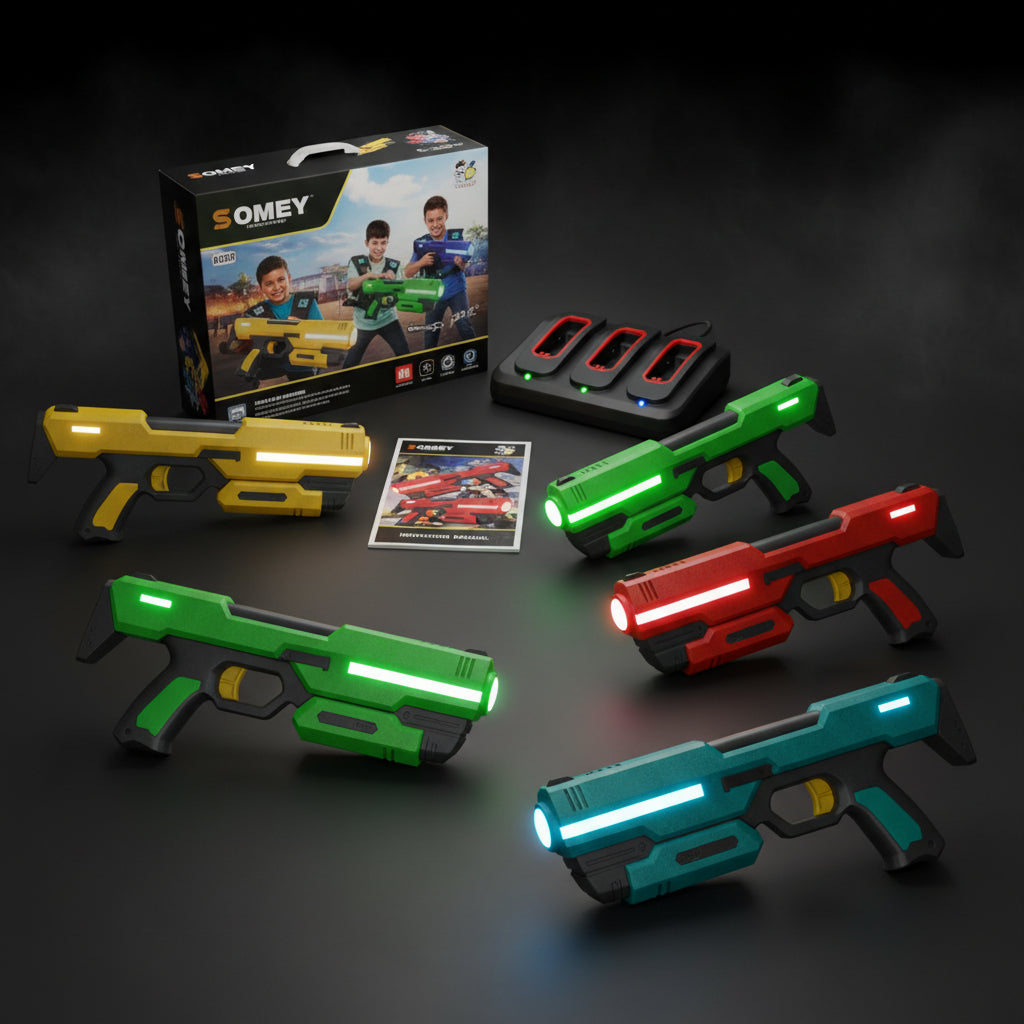 Interactive Infrared Laser Tag Set - Battle Game with Electronic Blasters for Kids Group Play and Family Fun