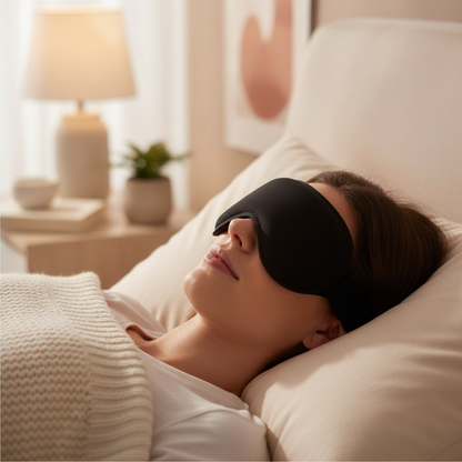 Weighted Blackout Sleep Mask – 3D Gravity Eye Cover with Ear Coverage for Side Sleepers, Travel, Relaxation and Comfortable Nighttime Rest