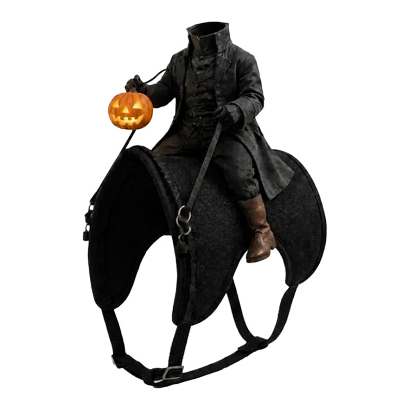 Headless Knight Pet Costume – 3D Pumpkin Lantern Halloween Outfit for Cats and Dogs, Funny Party Vest and Spooky Photo Accessory