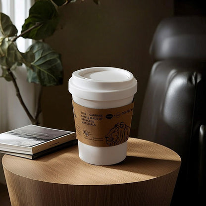Coffee Cup Style Desktop Trash Can – Small Plastic Waste Bin with Lid for Home, Office and Bedroom Use