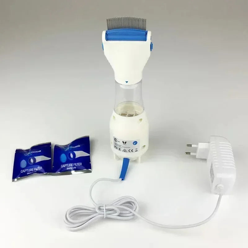 Electric Vacuum Lice Comb – Powered Hair Comb with Suction Design for Convenient Scalp Grooming, Inspection and At-Home Hair Care