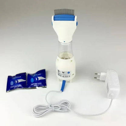 Electric Vacuum Lice Comb – Powered Hair Comb with Suction Design for Convenient Scalp Grooming, Inspection and At-Home Hair Care