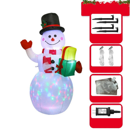 Inflatable Santa Riding Polar Bear – 2.1M Tall Christmas Outdoor Blow-Up Decoration with LED Lighting for Gardens, Yards, and Holiday Displays
