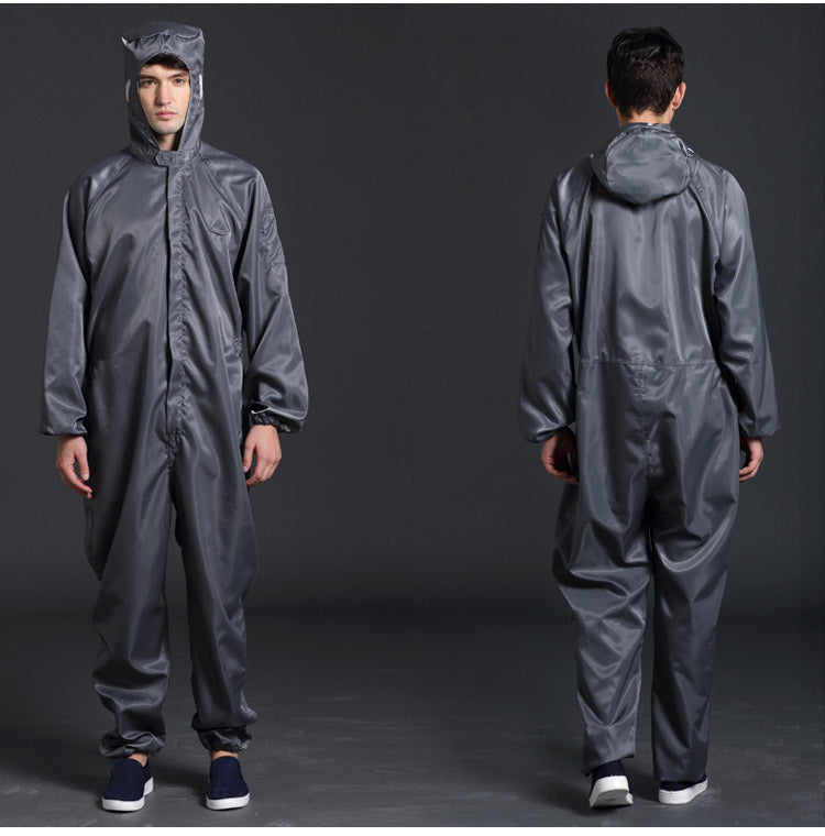 Unisex Hooded Cleanroom Coveralls – Dust-Proof Anti-Static One-Piece Work Uniform for Clean Environments, Protective Tasks and Professional Workplace Wear