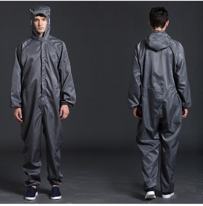Unisex Hooded Cleanroom Coveralls – Dust-Proof Anti-Static One-Piece Work Uniform for Clean Environments, Protective Tasks and Professional Workplace Wear