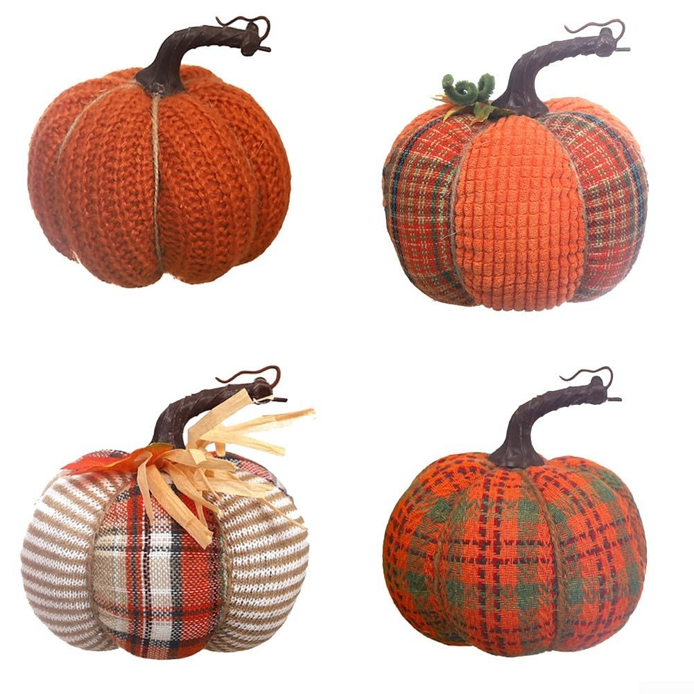 Mini Fabric Pumpkin Décor Set – Artificial Fall Pumpkins for Halloween Parties, Thanksgiving Tables, Autumn Centerpieces & Seasonal Home Decorations