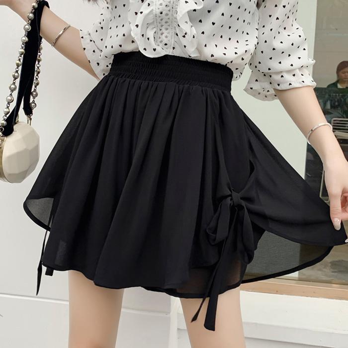 Korean Wide-Leg Chiffon Shorts – Women’s Elastic-Waist Baggy Summer Pants with Elegant Aesthetic Styling, Casual Comfort and Relaxed Everyday Fit