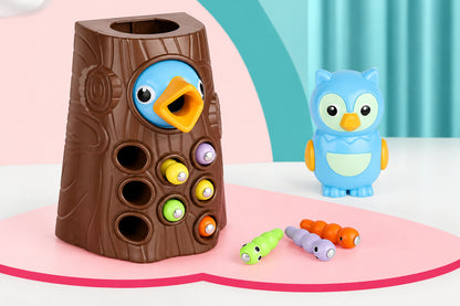 Wooden Fruit Catch Worm Game – Interactive Kids Toy for Fine Motor Skills, Hand-Eye Coordination, Pretend Play and Early Learning
