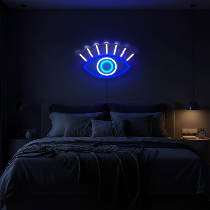 Green Evil Eyes Neon Sign – Gothic LED Wall Light for Game Rooms, Bedrooms, Man Caves and Parties with Bold Nighttime Decor