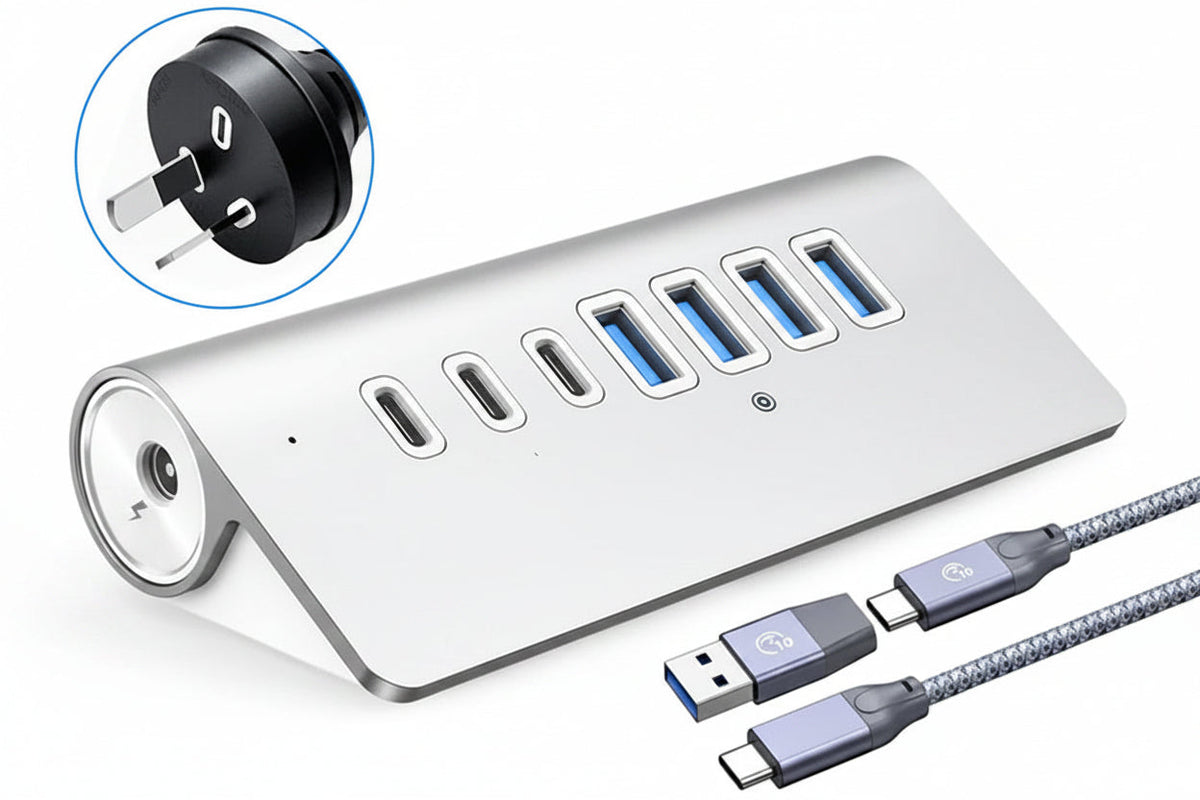 USB 3.2 Hub Splitter – 4/7-Port USB-A and Type-C Docking Station with Card Reader, Charging and Switch Adapter for MacBook PC Laptop