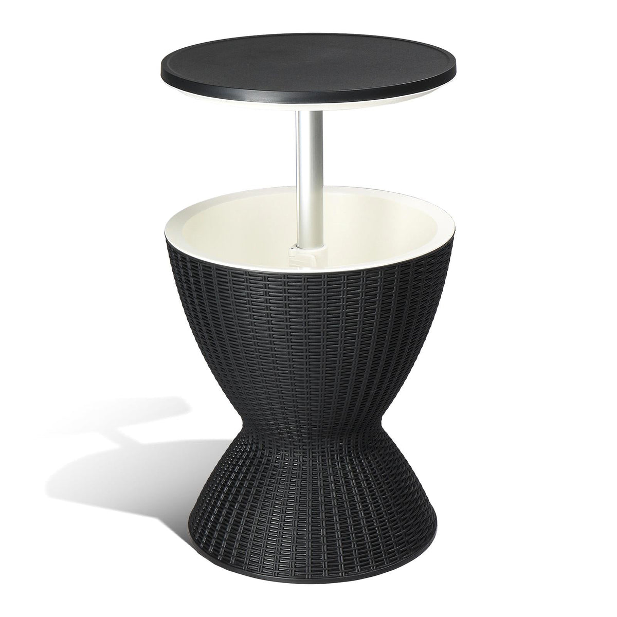 Outdoor Side Table with Cooler – 8-Gallon Beer & Wine Ice Bar for Poolside & Patio Entertainment