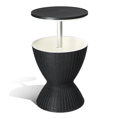 Outdoor Side Table with Cooler – 8-Gallon Beer & Wine Ice Bar for Poolside & Patio Entertainment