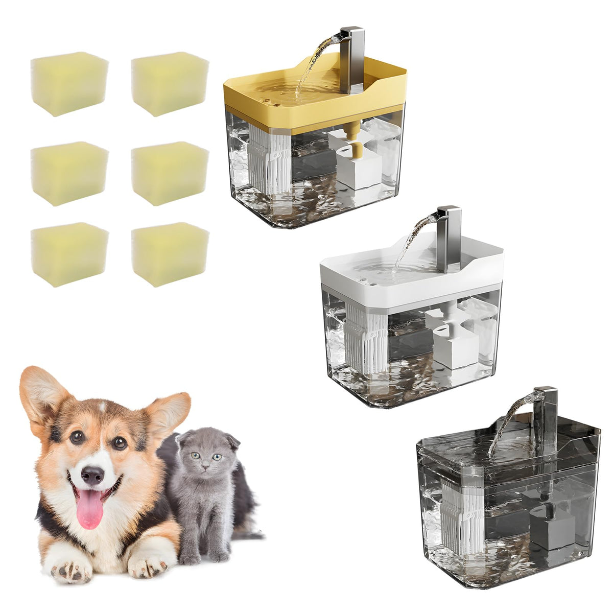 Pet Water Fountain with Quiet Pump – 1.5L Automatic USB Cat Water Dispenser with Filter