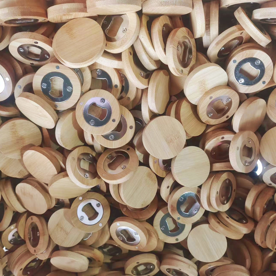 Blank Bamboo Bottle Opener Set – 45/25/15/5pcs Eco-Friendly Bar Tools & Wedding Guest Favors