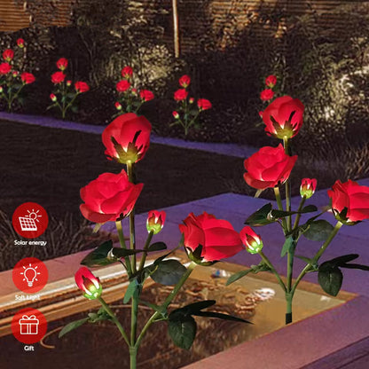 Solar Rose Garden Lights – Decorative Outdoor Flower Lamps for Yard, Patio & Lawn Décor
