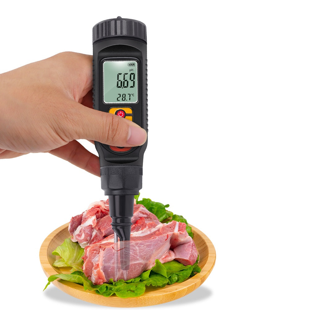 Digital pH Meter with LCD Backlight – 2-in-1 High Precision pH & Temperature Tester for Food Processing