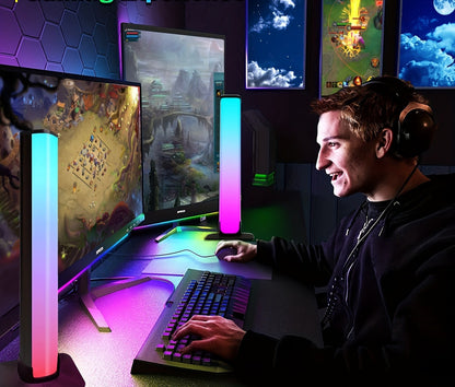 Smart RGB LED Light Bars – Music Sync Gaming Ambient Lights for TV, Bedroom, Office, or Modern Room Décor