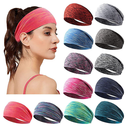 Widening Sports Headbands - 5-Pack Soft Elastic Quick-Dry Sweatbands for Yoga, Running, Gym Workout & All-Day Comfort