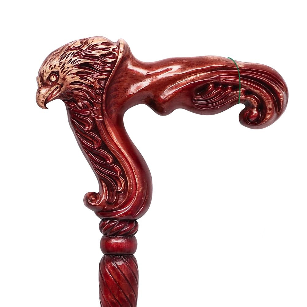 Hand-Carved Solid Wood Eagle Head Walking Cane – Elegant, Decorative Support Stick for Mobility, Style, and Collector’s Pride