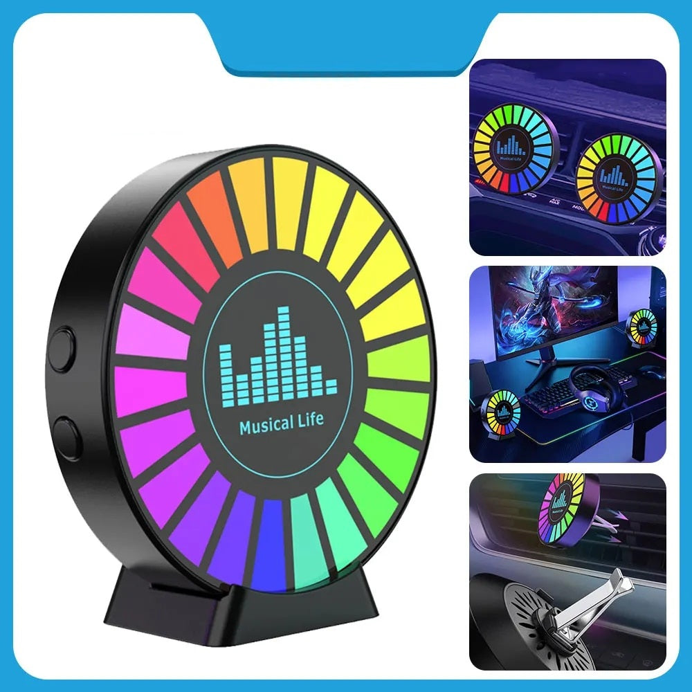 LED Music Rhythm Light – RGB Sound Control Ambient Strip for Car, Home & Party Décor, Adjustable Light Effects