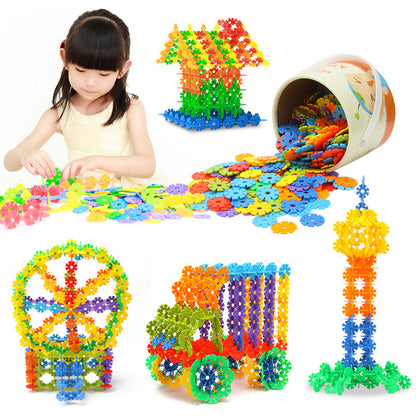 Colorful Snowflake Blocks Toy Set – DIY Puzzle Assembly STEM Learning Educational Shapes for Boys and Girls