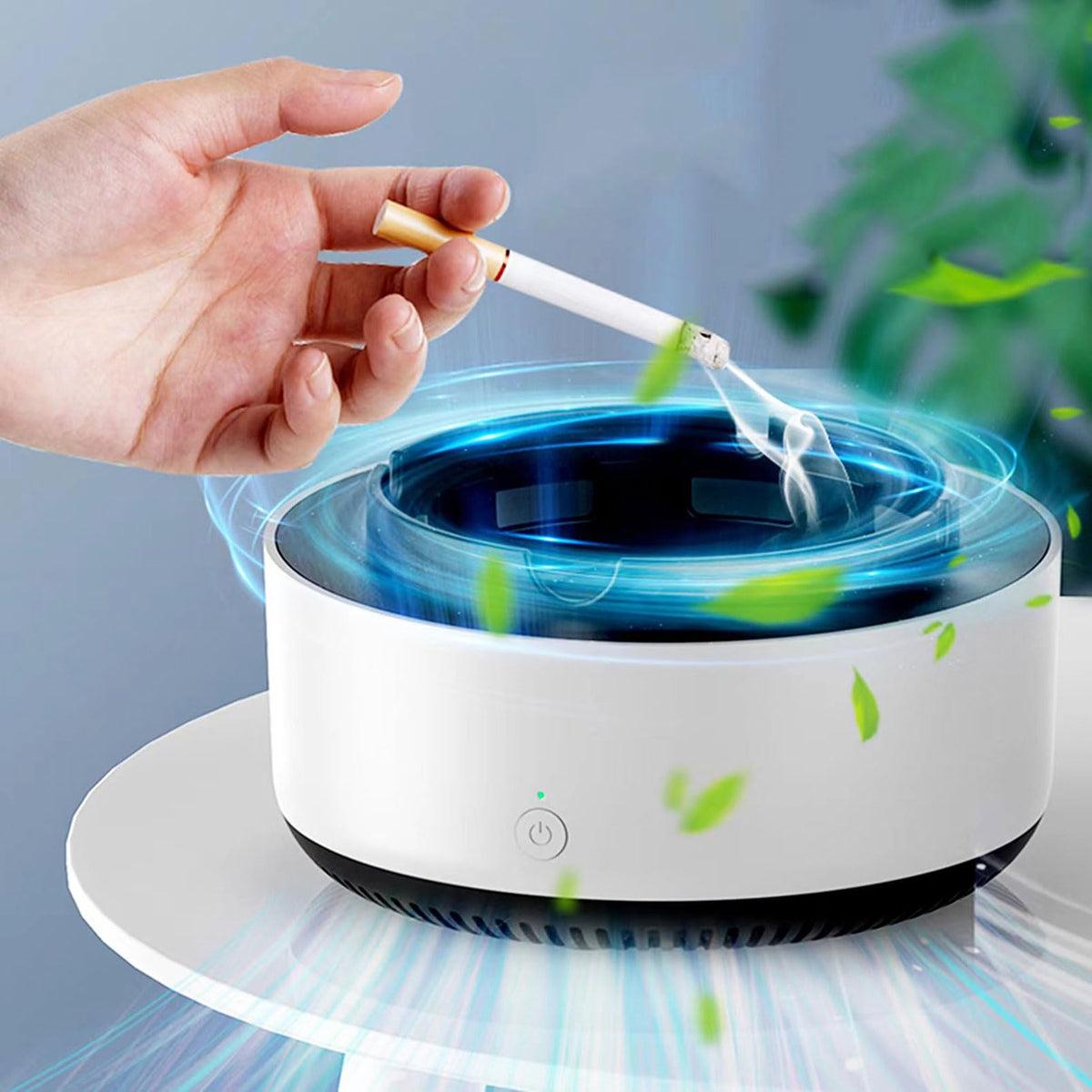 Smart Air Purification Ashtray – 360° 2-in-1 Intelligent Suction Ashtray Filters Smoke, Eliminates Odors, and Keeps Indoor Air Fresh