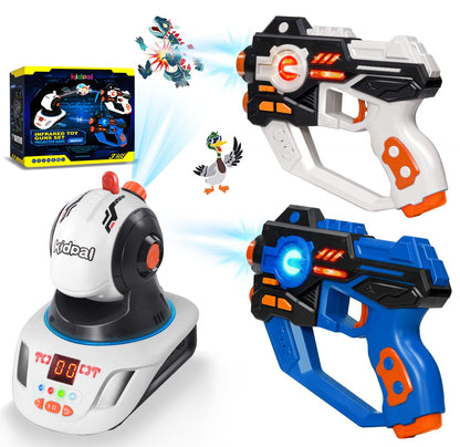 Infrared Laser Tag Set for Kids & Adults – 2 Player Toy Guns with Projector, Indoor Outdoor Game