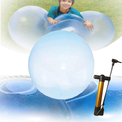 Large Water-Filled Bouncy Ball - Transparent 130x40cm Outdoor Toy for Kids - Birthday Fun, Splash Play & Non-Leak Design