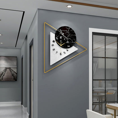 Nordic Style Geometric Wall Clock – Silent Quartz Movement Decorative Wall Accent for Homes, Restaurants & Offices