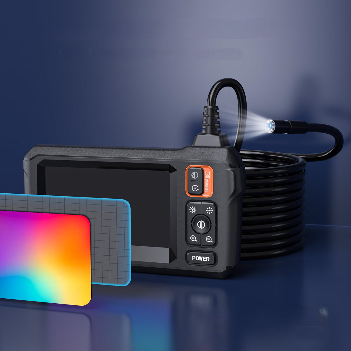 Endoscope Camera with Light - 4.3" Waterproof, High-Definition Snake Lens for Men's Gadgets, Car or Pipe Inspection