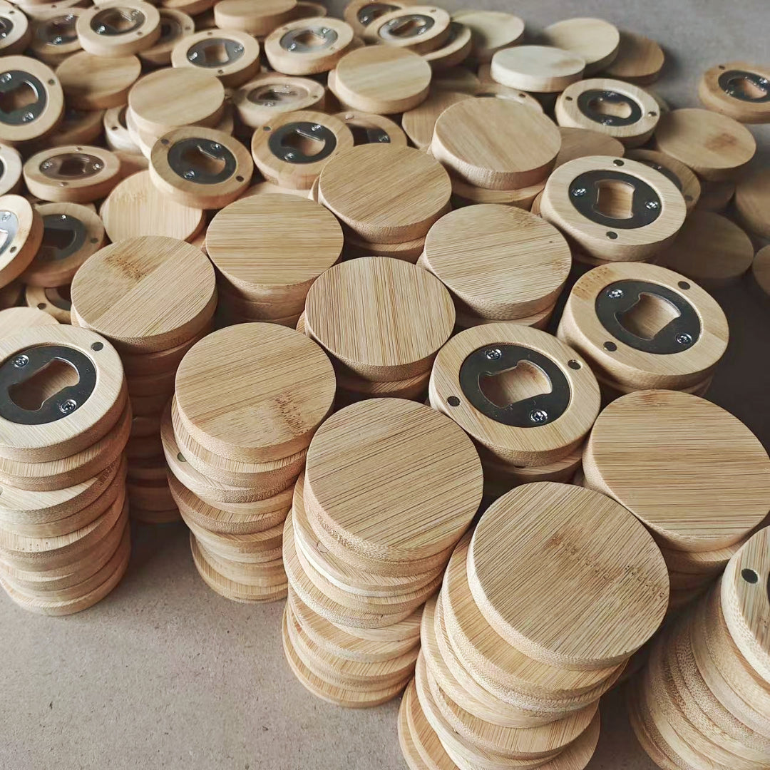 Blank Bamboo Bottle Opener Set – 45/25/15/5pcs Eco-Friendly Bar Tools & Wedding Guest Favors