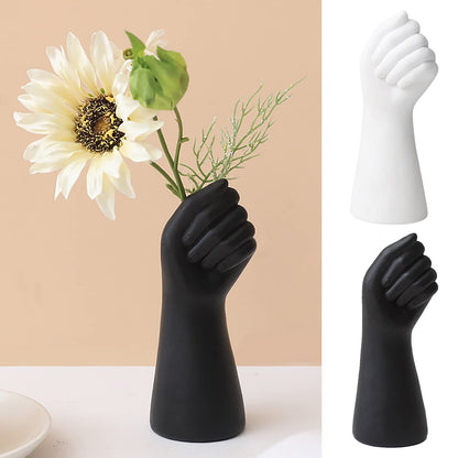 Modern Resin Hand Vase Ornament – Creative Sculpture for Flower Display, Dining Table, or Unique 2024 Home Styling Accent
