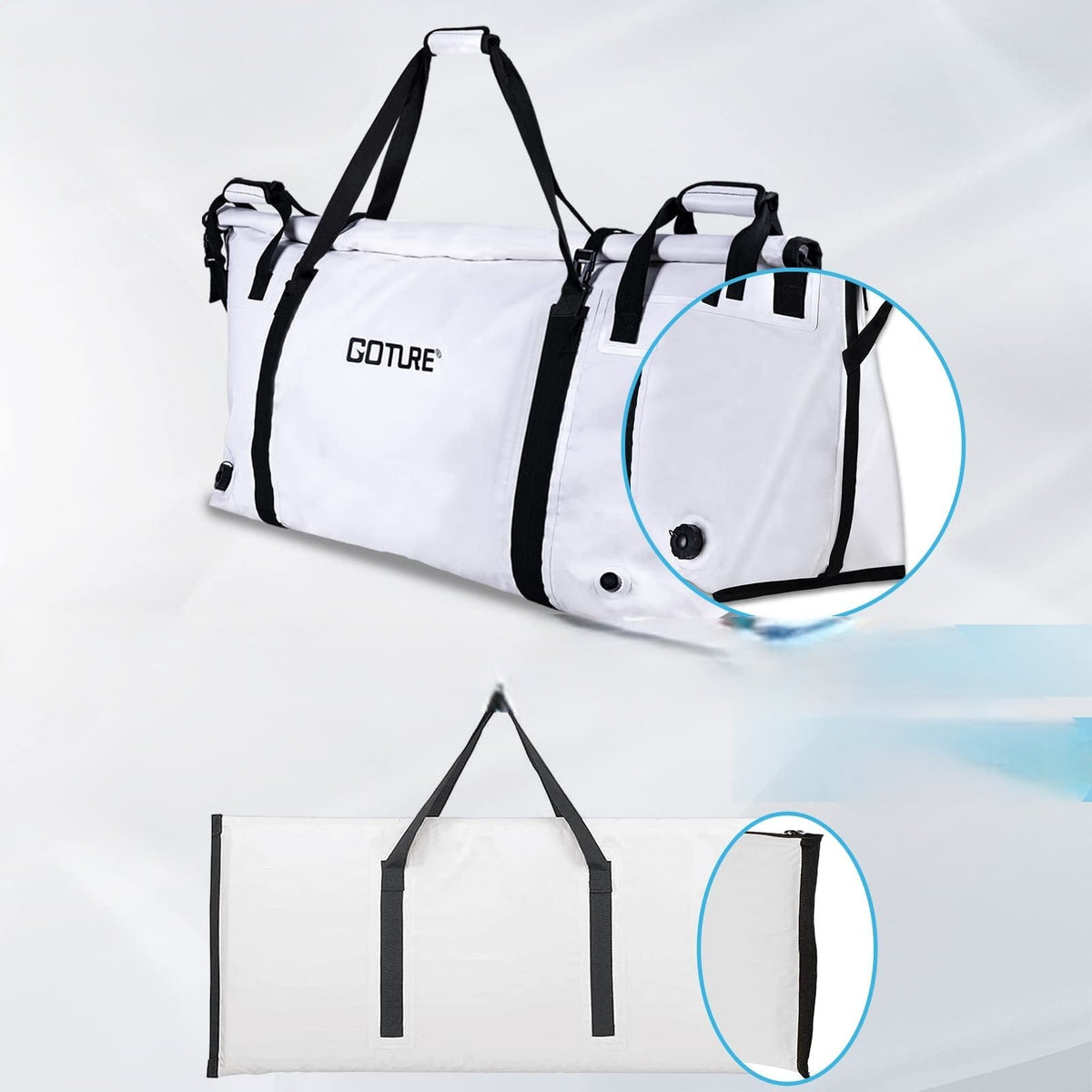 Goture Monster Fish Cooler Bag - Insulated, Leakproof Saltwater Bag with Drain Plug for Sea Fishing & Outdoor Travel