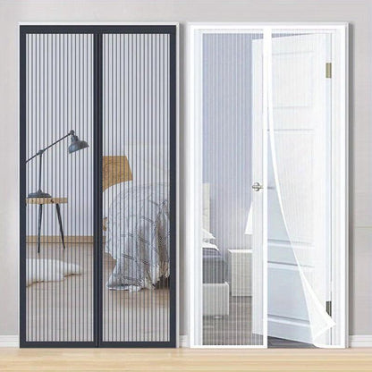 Magnetic Mesh Curtain – Easy-Install Insect and Mosquito Repellent Door Screen, Breathable Polyester Blend for Bedrooms, Living Rooms, and Summer Protection