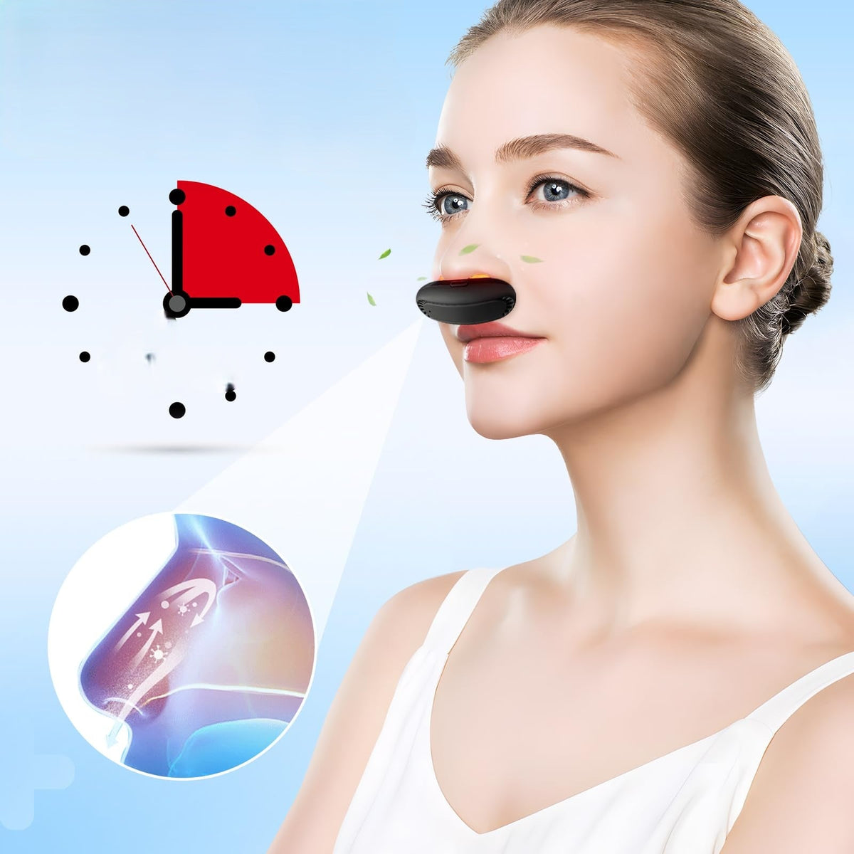 Cordless Red Light Nasal Therapy Device – Infrared Rhinitis Relief Tool Designed for Improving Nasal Ventilation and Breathing Comfort Anytime
