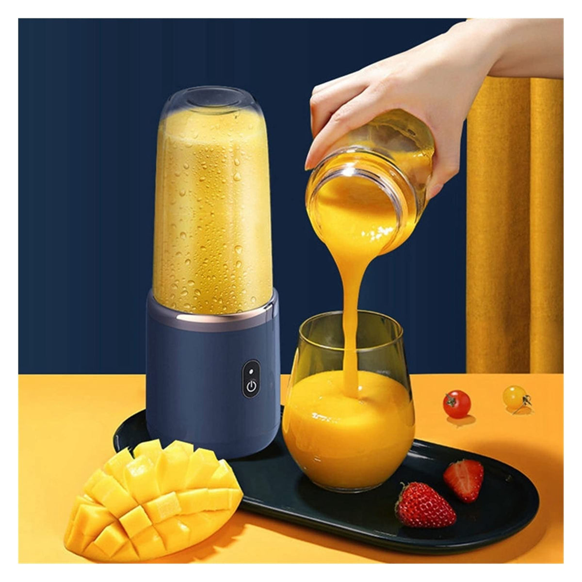 Electric 6-Blade Portable Blender Bottle – Multi-Function Smoothie Cup for Juicing, Ice Crushing, and Meal Prep Anywhere